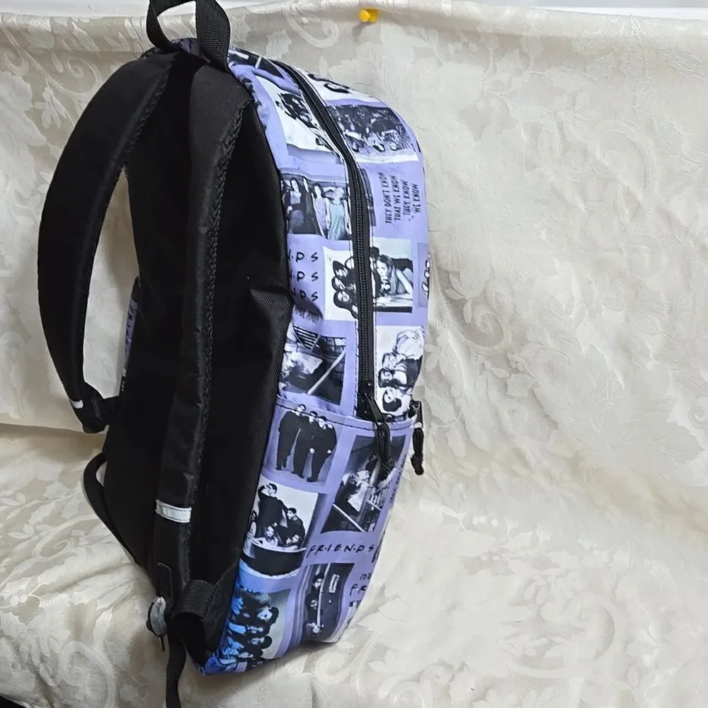 Friends Picture and Sayings Purple Large Backpack